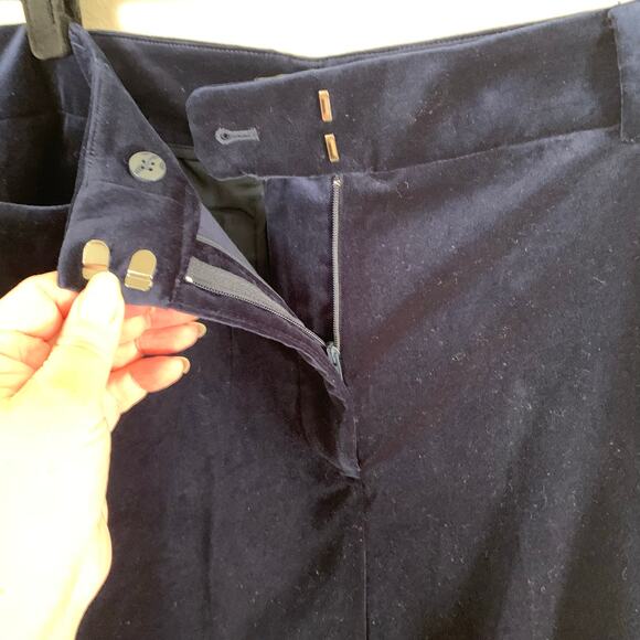 Talbots Size 12P/12 2-Piece Pant Suit w/ Blazer Jacket Midnight Blue Velvet - Picture 7 of 13